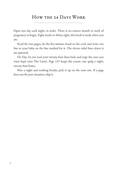 Page 4, How the 24 Days Work: one page that explains the evening method