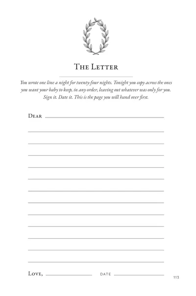 Page 113, The Letter, where the 24 lines become one letter on Day 24
